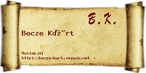 Becze Kürt névjegykártya